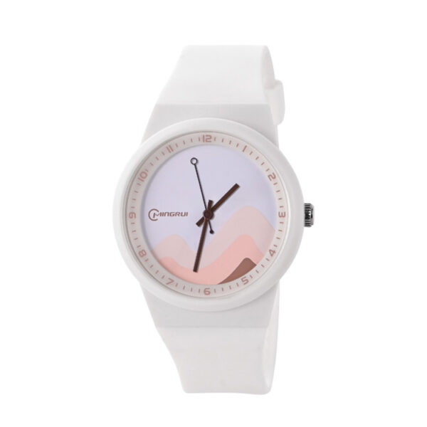 White Minimalist Sport Quartz Watch for Girls – Waterproof & Soft PU Strap | 2-Year Battery Life