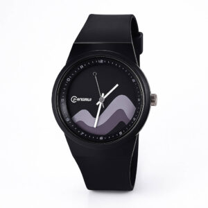 Black Minimalist Sport Quartz Watch for Girls – Waterproof & Soft PU Strap | 2-Year Battery Life