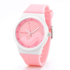 Pink Minimalist Sport Quartz Watch for Girls – Waterproof & Soft PU Strap | 2-Year Battery Life