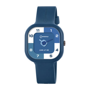 Blue Cartoon Analog Watch for Kids – Waterproof with Alarm | Colorful Dial & Soft Strap