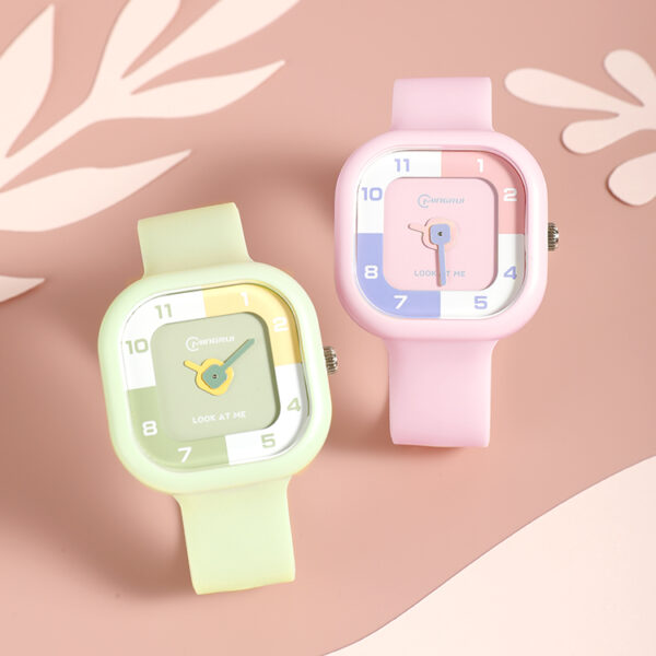 Black Cartoon Analog Watch for Kids – Waterproof with Alarm | Colorful Dial & Soft Strap - Image 3