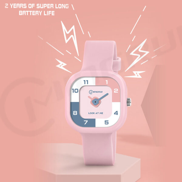Black Cartoon Analog Watch for Kids – Waterproof with Alarm | Colorful Dial & Soft Strap - Image 9