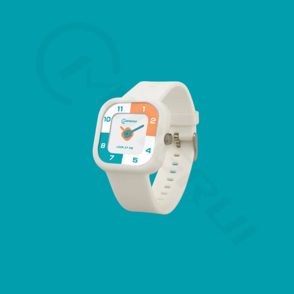 White Cartoon Analog Watch for Kids – Waterproof with Alarm | Colorful Dial & Soft Strap - Image 2