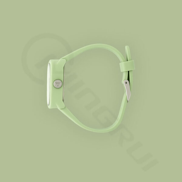 Light Green Cartoon Analog Watch for Kids – Waterproof with Alarm | Colorful Dial & Soft Strap - Image 6