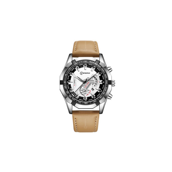 Albalet Men's Luxury Quartz Analog Watch with Leather Strap, Day/Date Display – White Dial, 3BAR Water Resistant (2025 Model) - Image 11