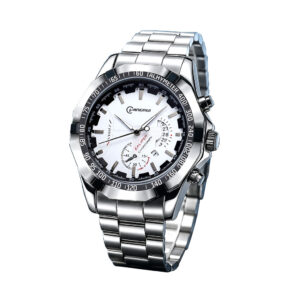 Mingrui Men's Luxury Sports Watch, Silver Stainless Steel Band, Blue Dial, Chronograph Tachymeter, Analog Display Date Display for Man's