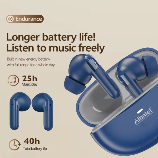 Active Pro True Wireless Earbuds (Blue) | Deep Bass, Type-C Fast Charging, 25H Playtime - Image 2
