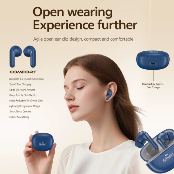 Active Pro True Wireless Earbuds (Blue) | Deep Bass, Type-C Fast Charging, 25H Playtime - Image 4