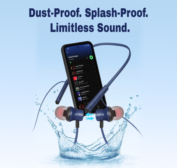 Albalet CLASSO Wireless Bluetooth Neckband | Deep Bass Type-C Fast Charging Bluetooth  (Blue, In the Ear) - Image 4